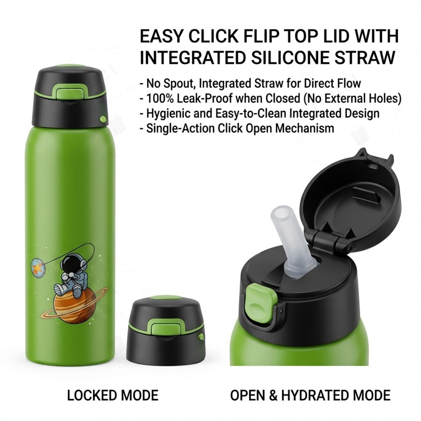 500ml Kids Stainless Steel Drinking Bottle with Flip Top Sipper Lid