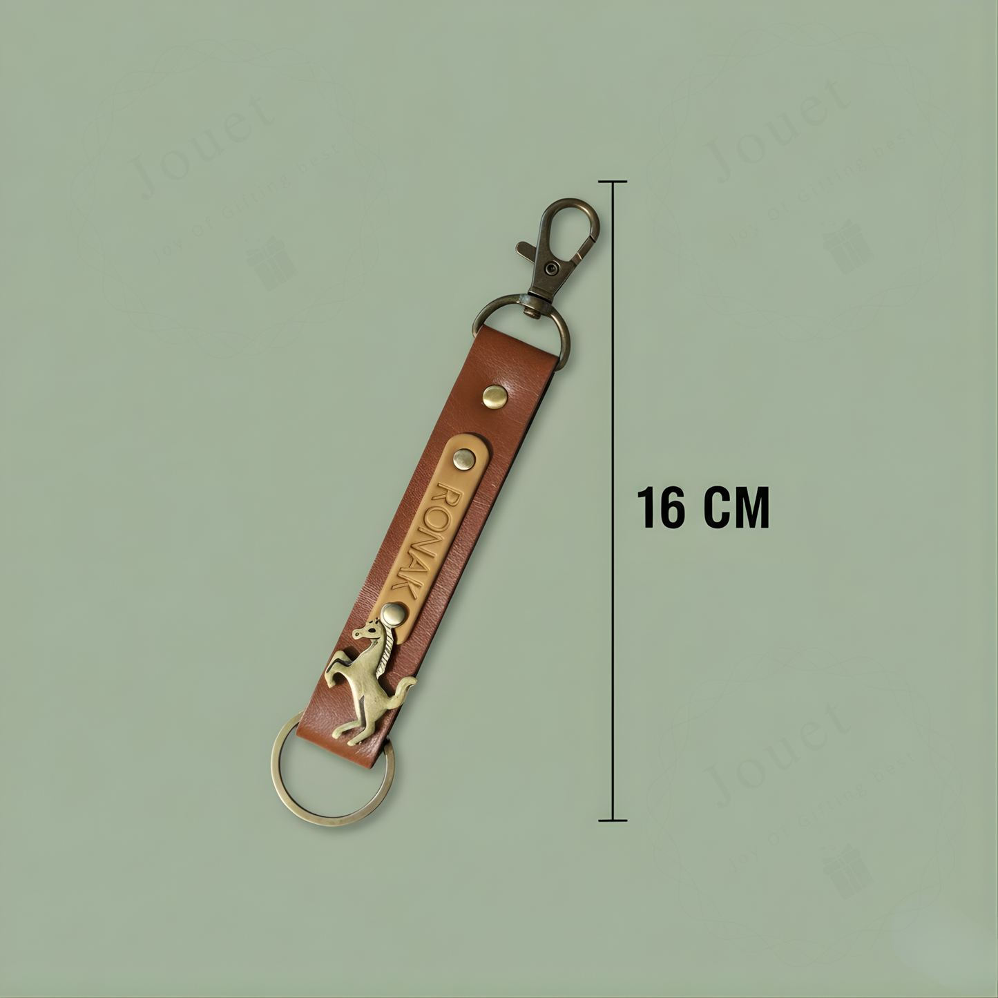 Personalized Faux Leather Keychain with Custom Name Tag & Metal Charm, Stylish Key Ring for Keys, Bags & Gifts, 2.5 × 16 cm