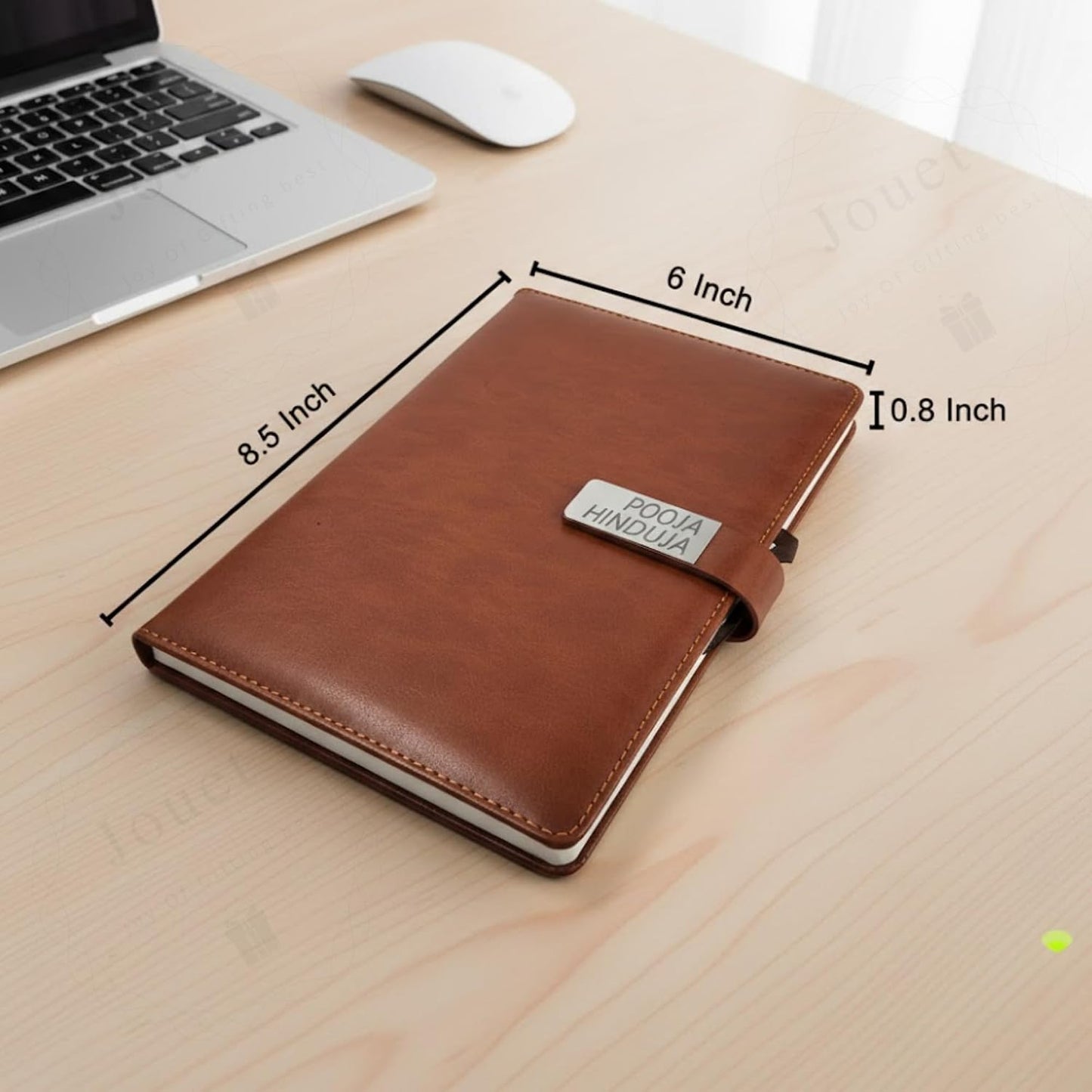 Personalized A5 Leather Diary Set with Engraved Metal Pen, Custom Name & Logo, Non-Dated Notebook, Black Corporate Gift