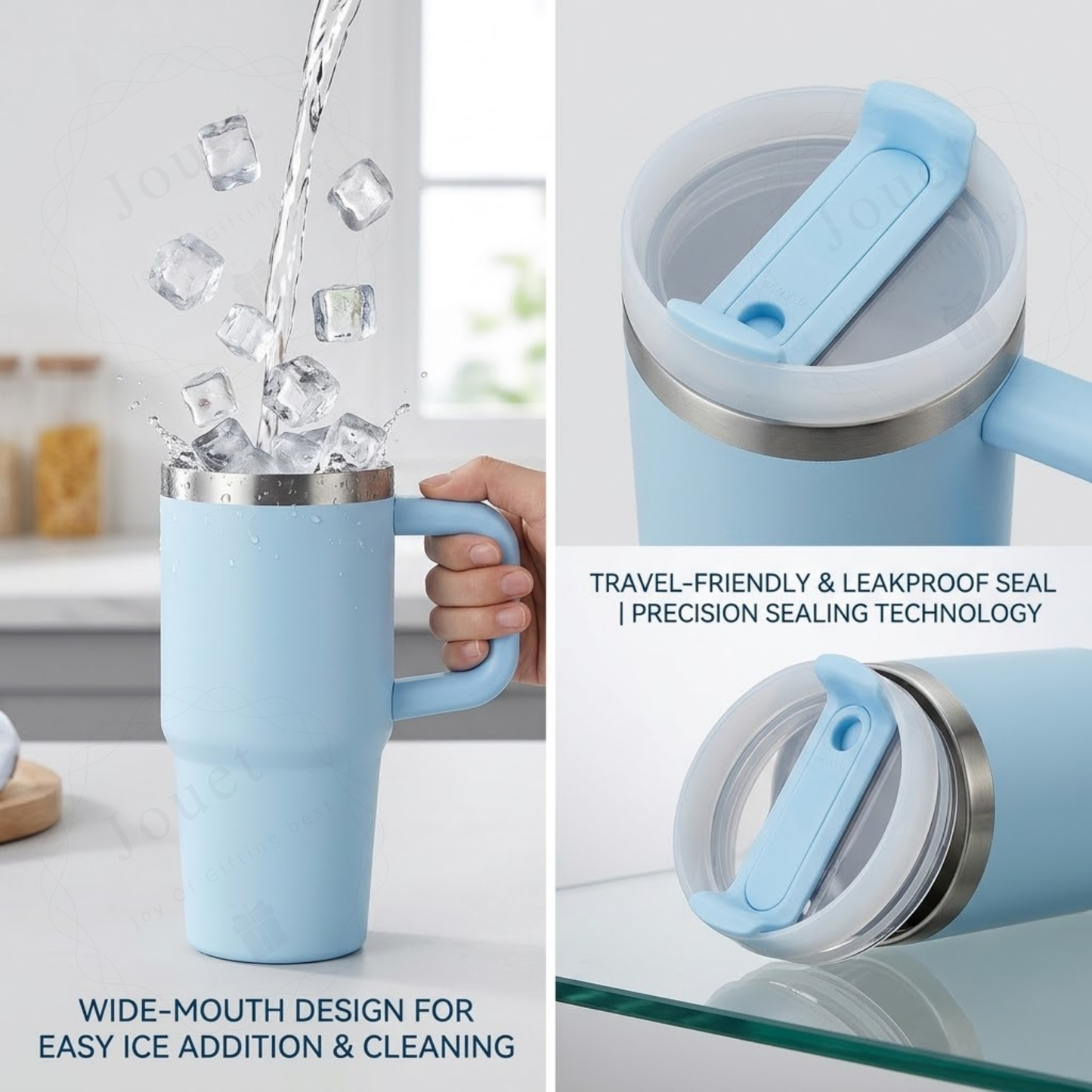 500ml Insulated Stainless Steel Water Bottle with Handle & Straw