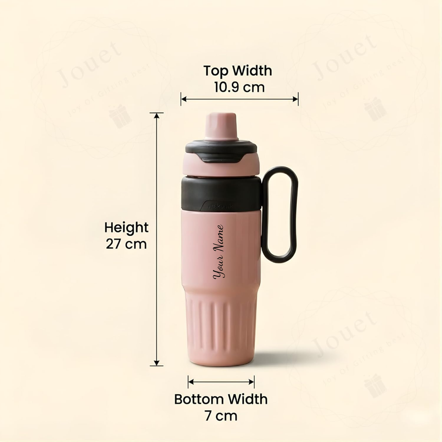 Personalized 750ml Thermos Flask with Name, Stainless Steel Insulated Bottle with Handle & Straw, Leakproof Travel Coffee Bottle