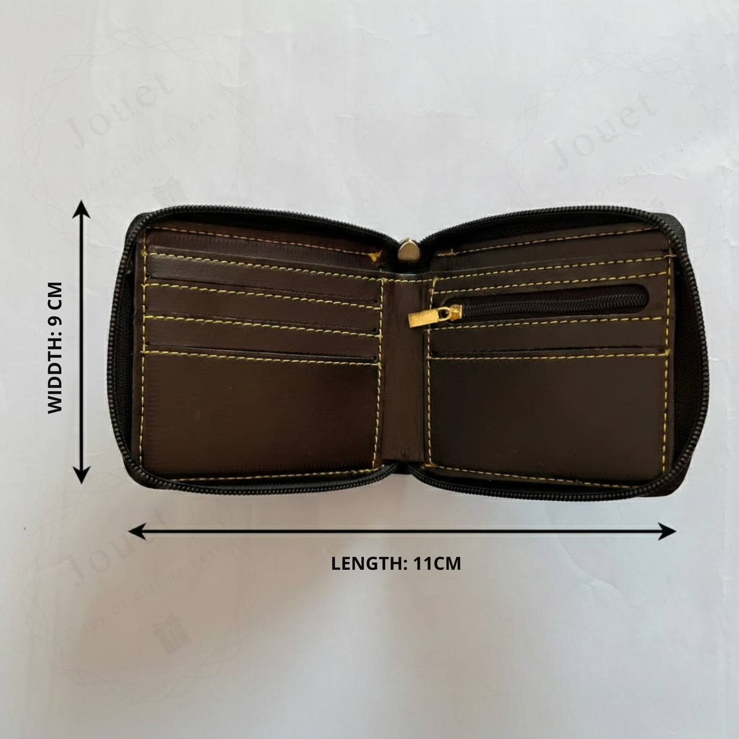 Personalized Men's Zipper Wallet with Custom Name Strip & Charm, Vegan Leather Card Holder