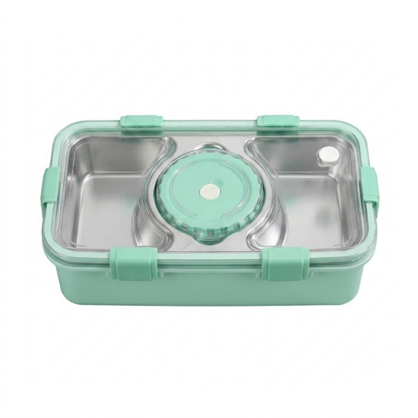 Insulated Stainless Steel Lunch Box with 3 Compartments & Steel Cutlery