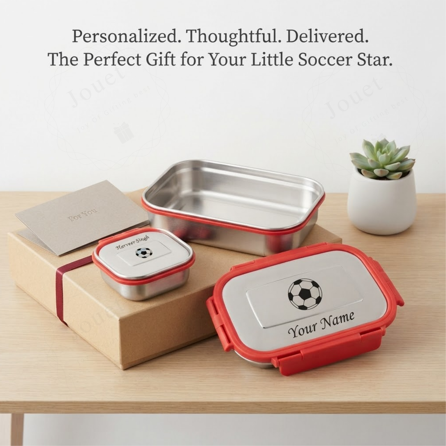 Personalized Stainless Steel Bento Lunch Box | Leakproof Clip-Lock Lid & Inner Container