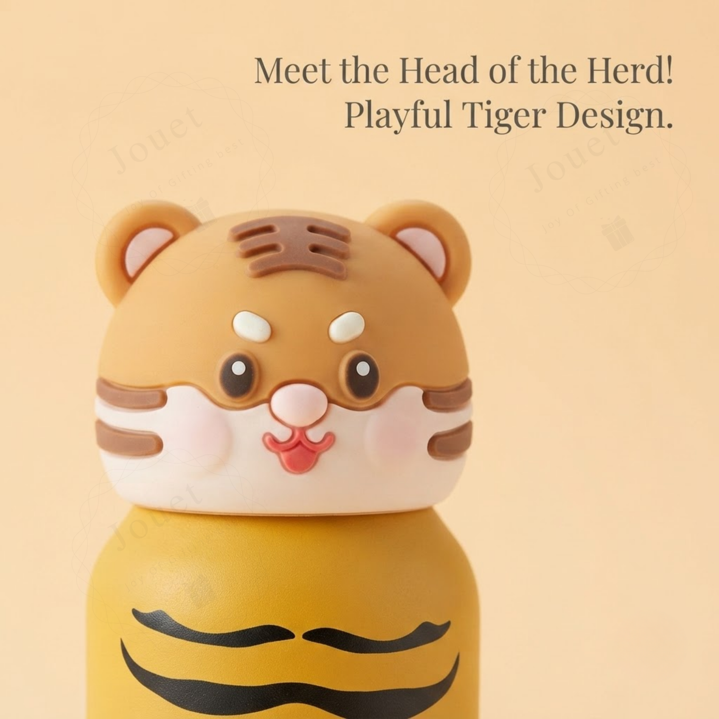 300ml Stainless Steel Kids Drinking Bottle with Animal Print Design