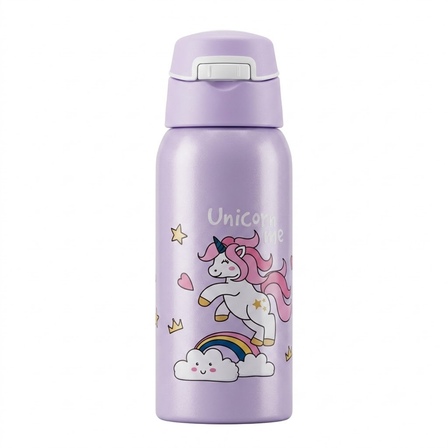 350ml Stainless Steel Kids Water Bottle with Flip Top Lid & Leakproof Design