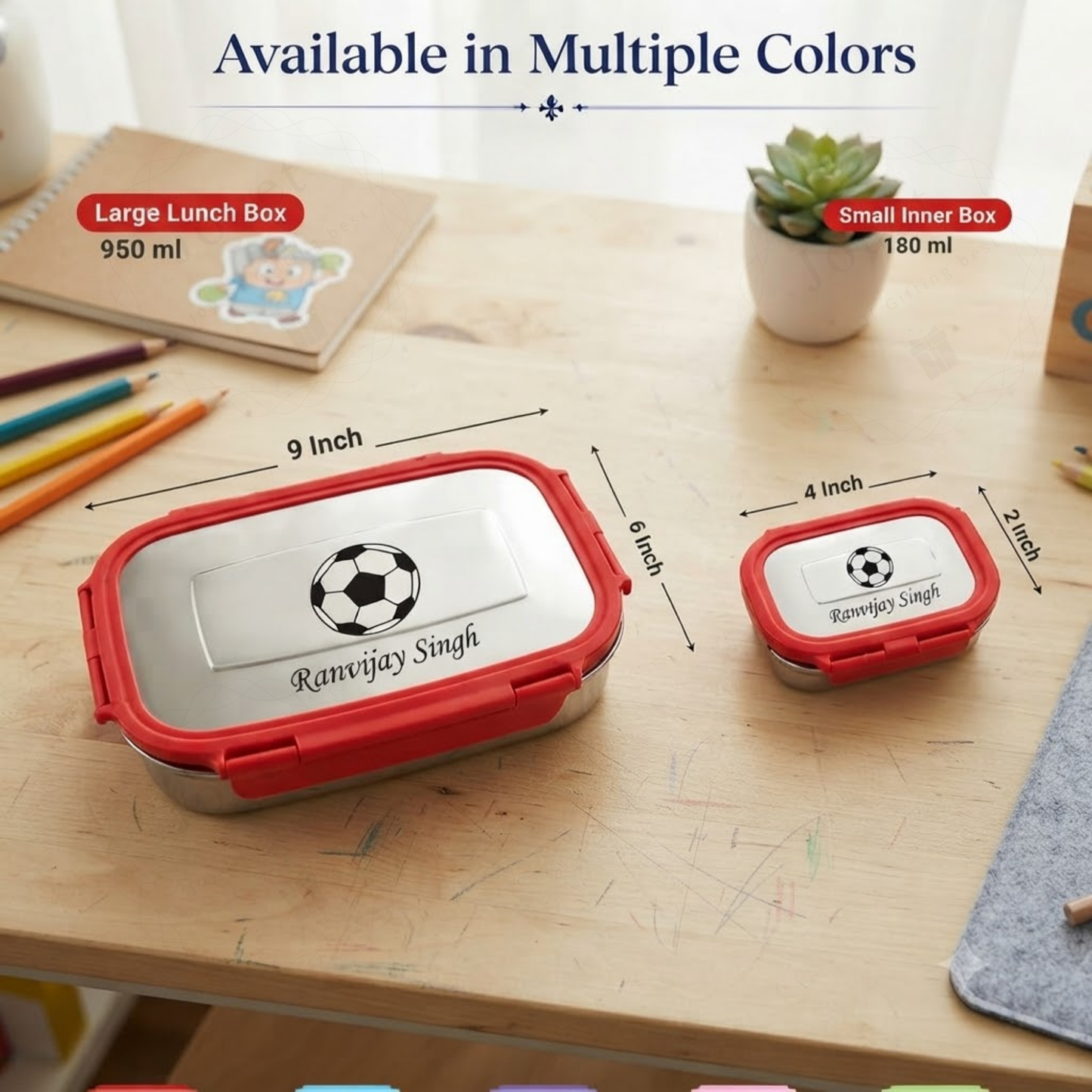 Personalized Stainless Steel Bento Lunch Box | Leakproof Clip-Lock Lid & Inner Container