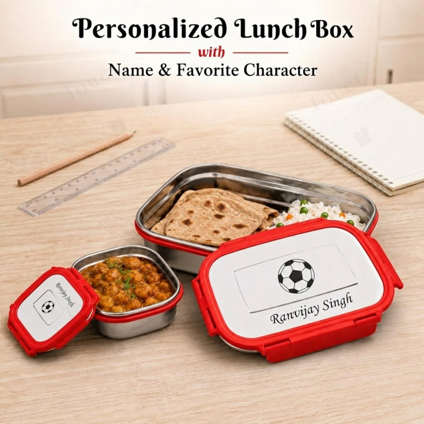 Personalized Stainless Steel Bento Lunch Box | Leakproof Clip-Lock Lid & Inner Container