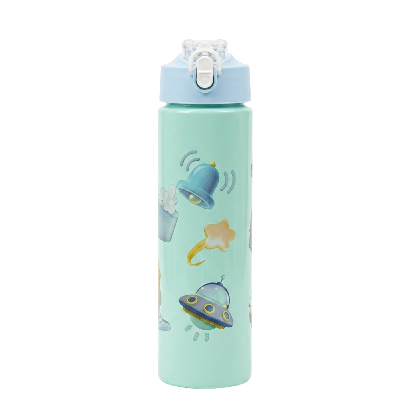 900ml Kids Water Bottle – Leakproof BPA-Free Plastic Sipper with Flip-Top Lock & Carry Strap for School, Travel & Outdoor Use