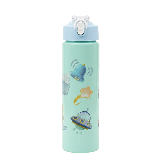 900ml Kids Water Bottle – Leakproof BPA-Free Plastic Sipper with Flip-Top Lock & Carry Strap for School, Travel & Outdoor Use