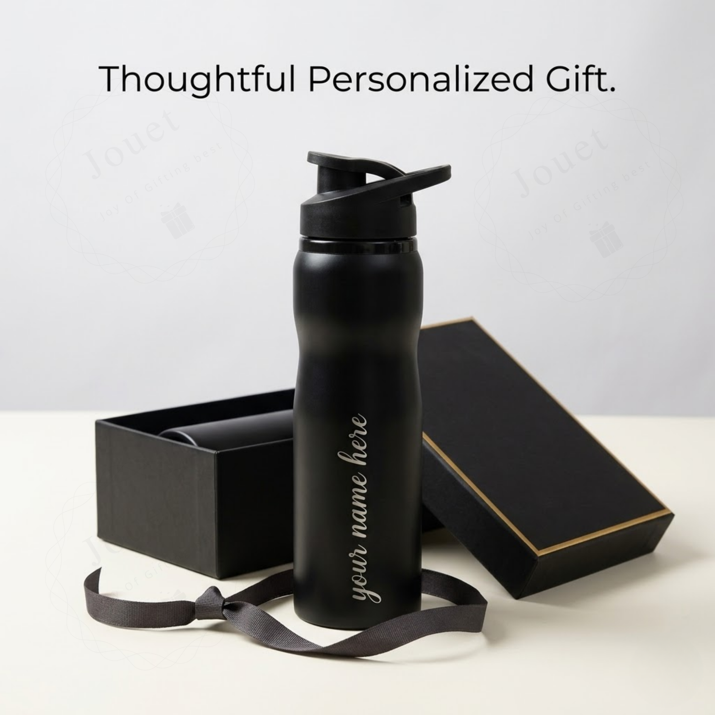 Personalised Water Bottle 750ml – Custom Engraved Stainless Steel Sipper for Gym, Office & Travel