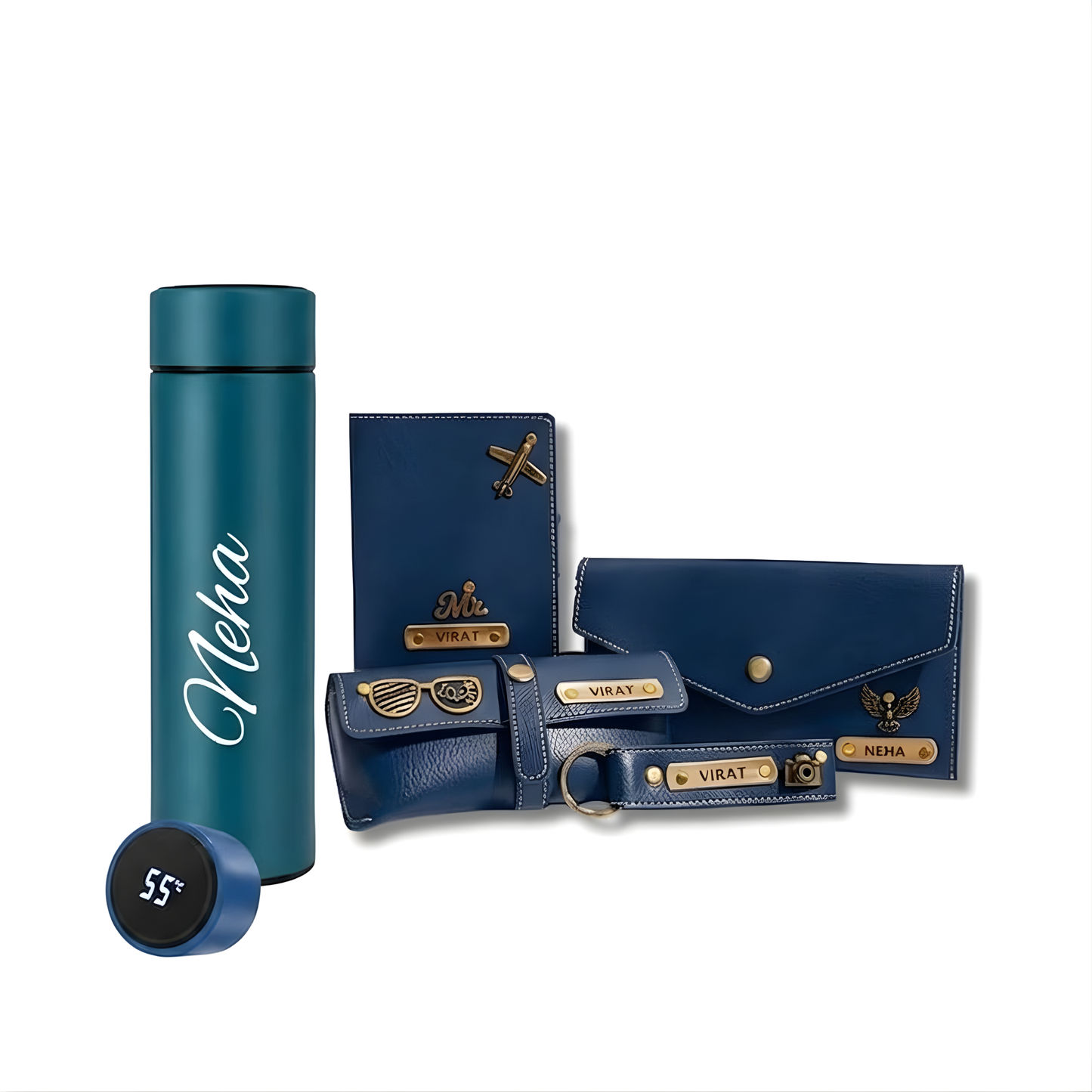 Personalized Wallet & Purse Gift Set for Women with Smart Bottle & Name Charm