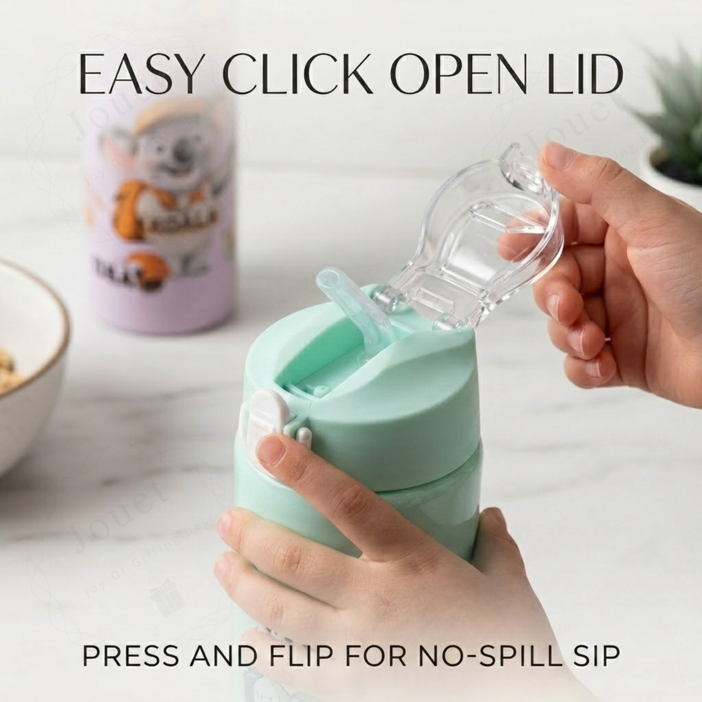 900ml Kids Water Bottle – Leakproof BPA-Free Plastic Sipper with Flip-Top Lock & Carry Strap for School, Travel & Outdoor Use