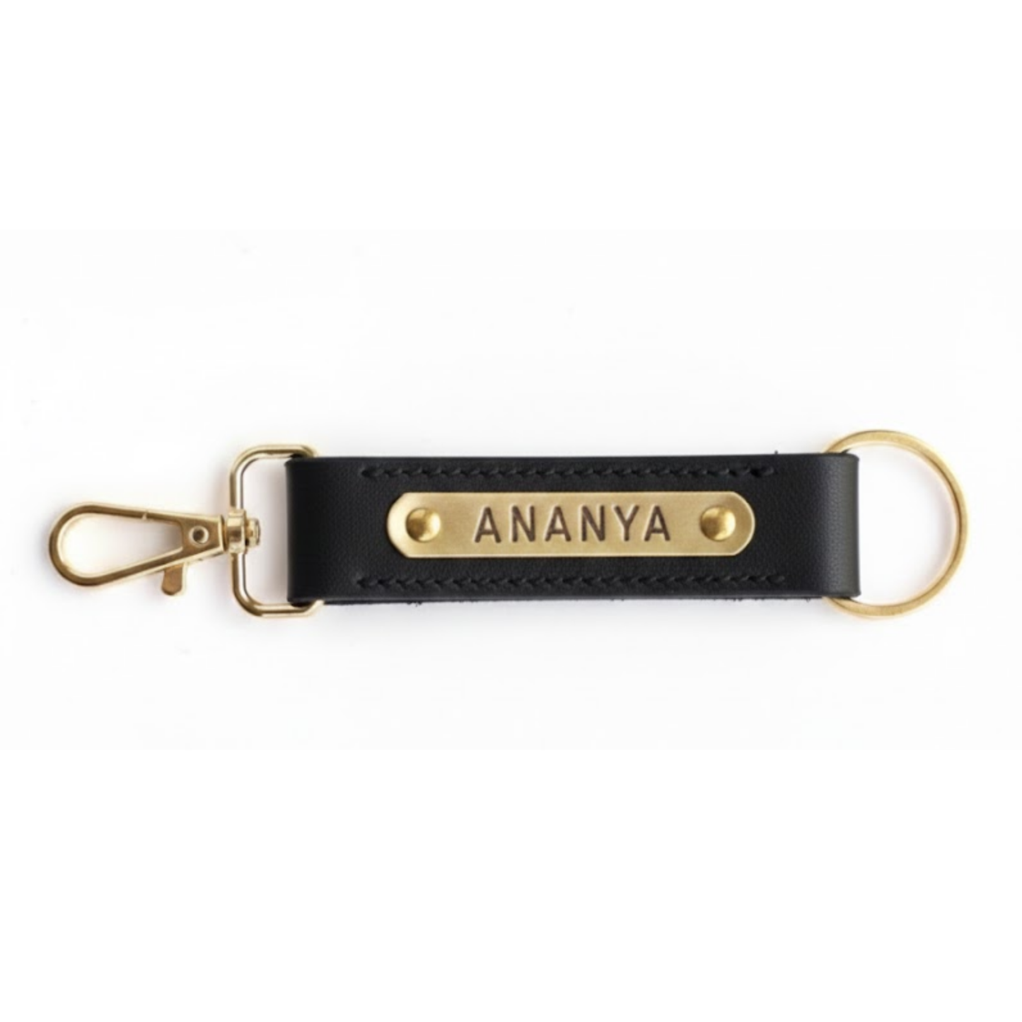 Personalized Faux Leather Keychain with Custom Name Tag & Metal Charm, Stylish Key Ring for Keys, Bags & Gifts, 2.5 × 16 cm