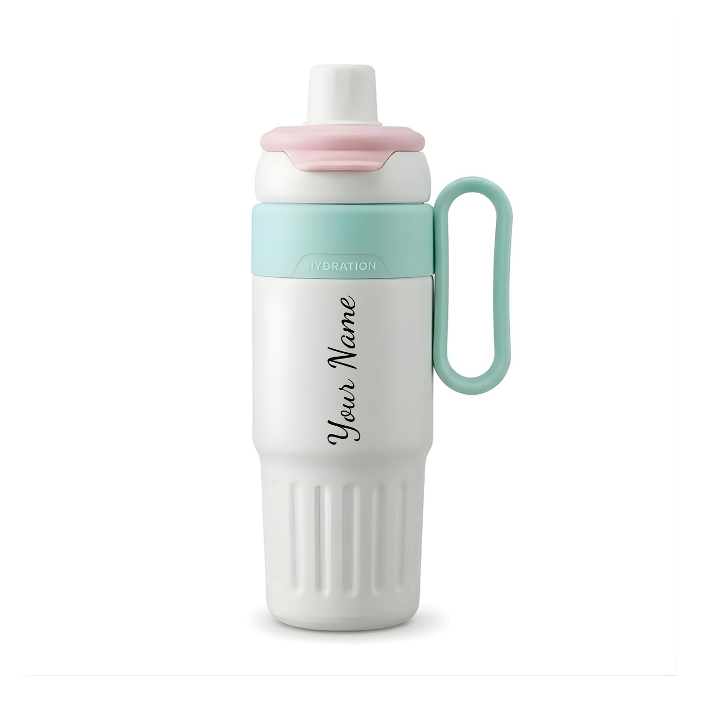 Personalized 750ml Thermos Flask with Name, Stainless Steel Insulated Bottle with Handle & Straw, Leakproof Travel Coffee Bottle