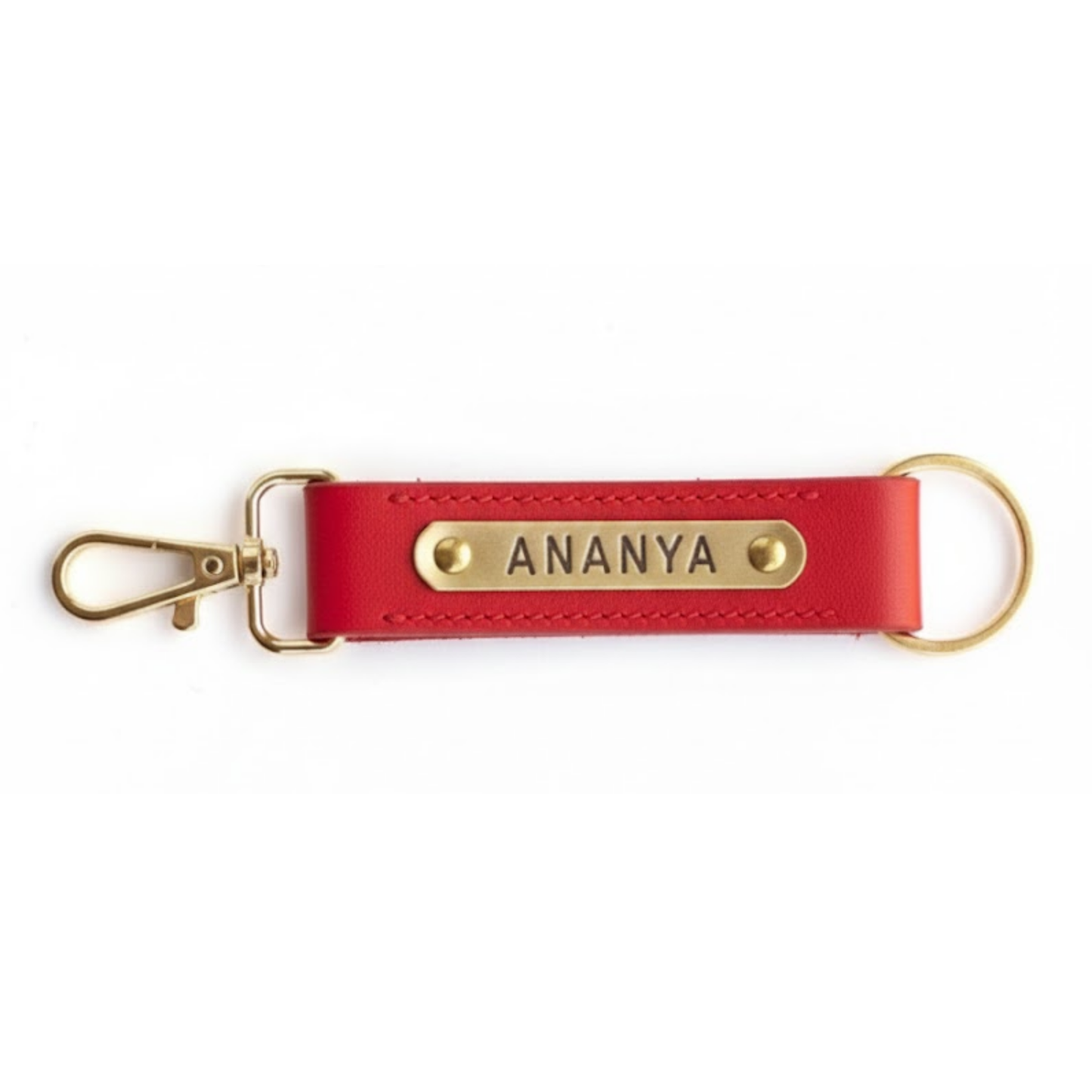 Personalized Faux Leather Keychain with Custom Name Tag & Metal Charm, Stylish Key Ring for Keys, Bags & Gifts, 2.5 × 16 cm