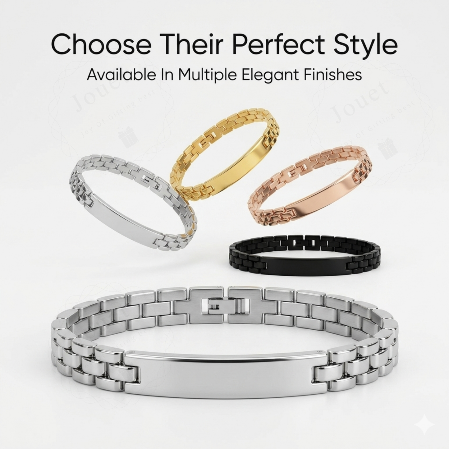 Personalized Stainless Steel ID Bar Bracelet with Engraved Name, Adjustable Box Chain Custom Jewelry Gift for Men & Women
