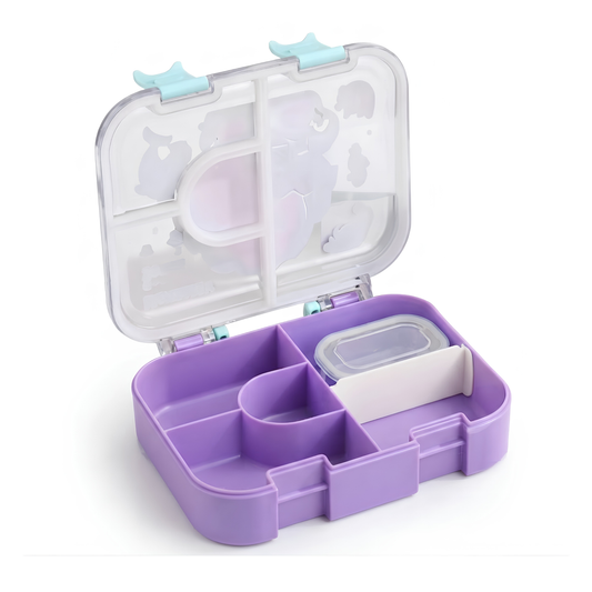 1400ml Bento Lunch Box | 4 Grid Leakproof Food Container with Bowl & Spoon