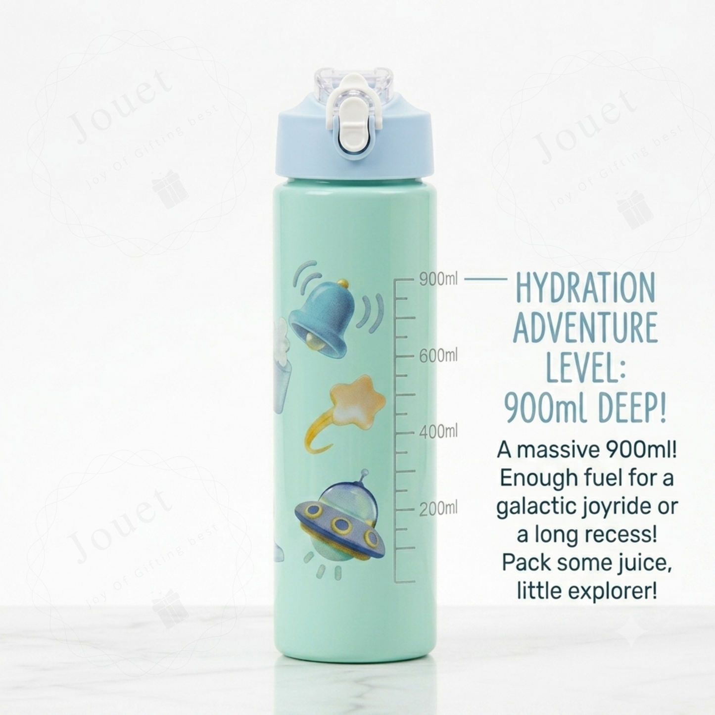 900ml Kids Water Bottle – Leakproof BPA-Free Plastic Sipper with Flip-Top Lock & Carry Strap for School, Travel & Outdoor Use