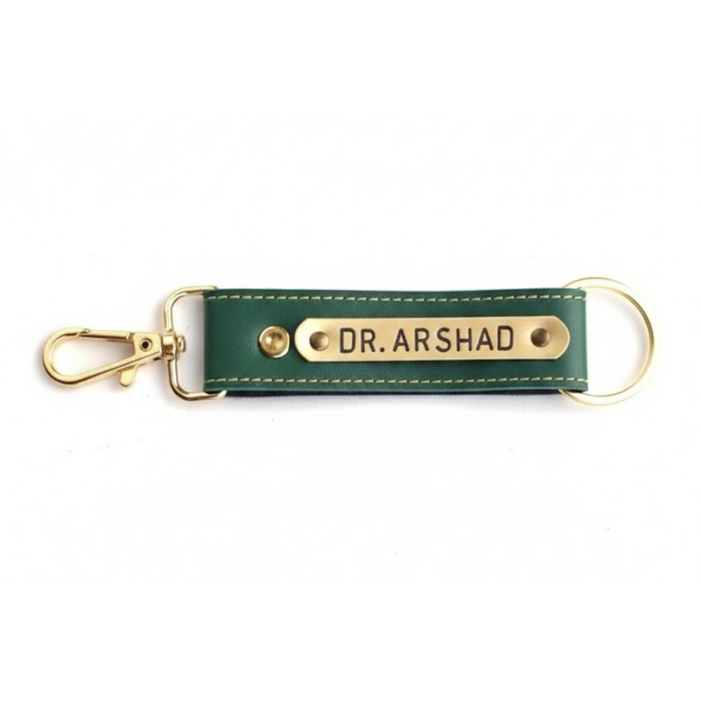 Personalized Faux Leather Keychain with Custom Name Tag & Metal Charm, Stylish Key Ring for Keys, Bags & Gifts, 2.5 × 16 cm