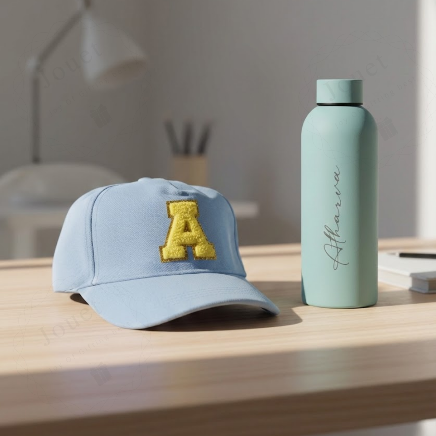 Personalized Stainless Steel Water Bottle 500ml with Custom Name Cap, Leakproof Reusable Bottle for School, Office, Gym & Travel
