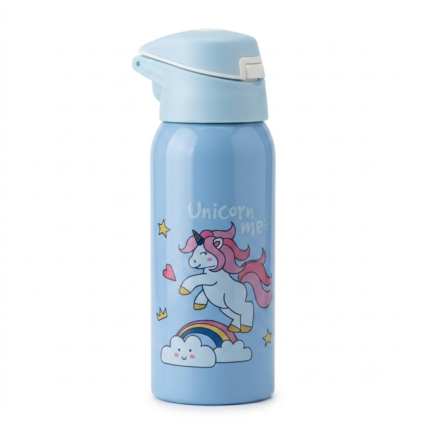 350ml Stainless Steel Kids Water Bottle with Flip Top Lid & Leakproof Design