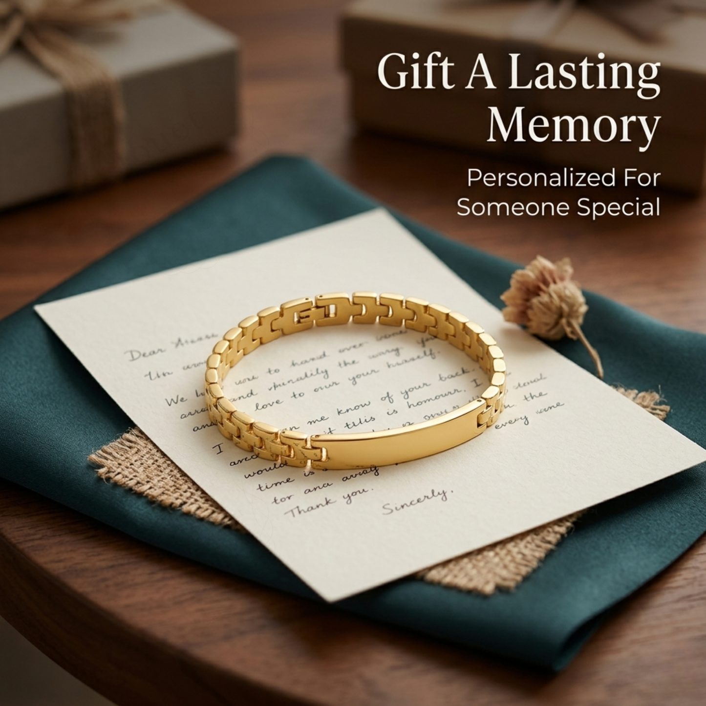 Personalized Stainless Steel ID Bar Bracelet with Engraved Name, Adjustable Box Chain Custom Jewelry Gift for Men & Women