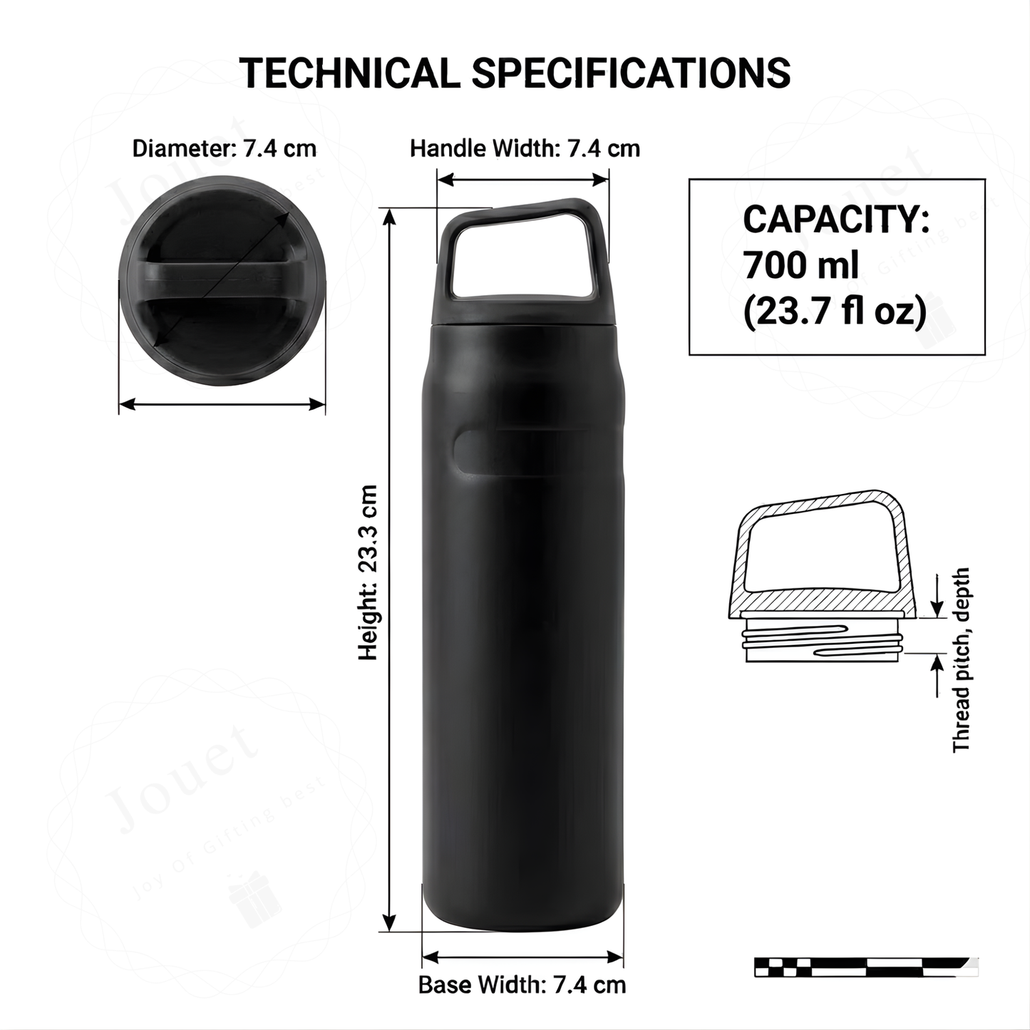 Personalized 700ml Thermos Bottle with Custom Name, Stainless Steel Vacuum Insulated Flask, Leakproof Travel Bottle