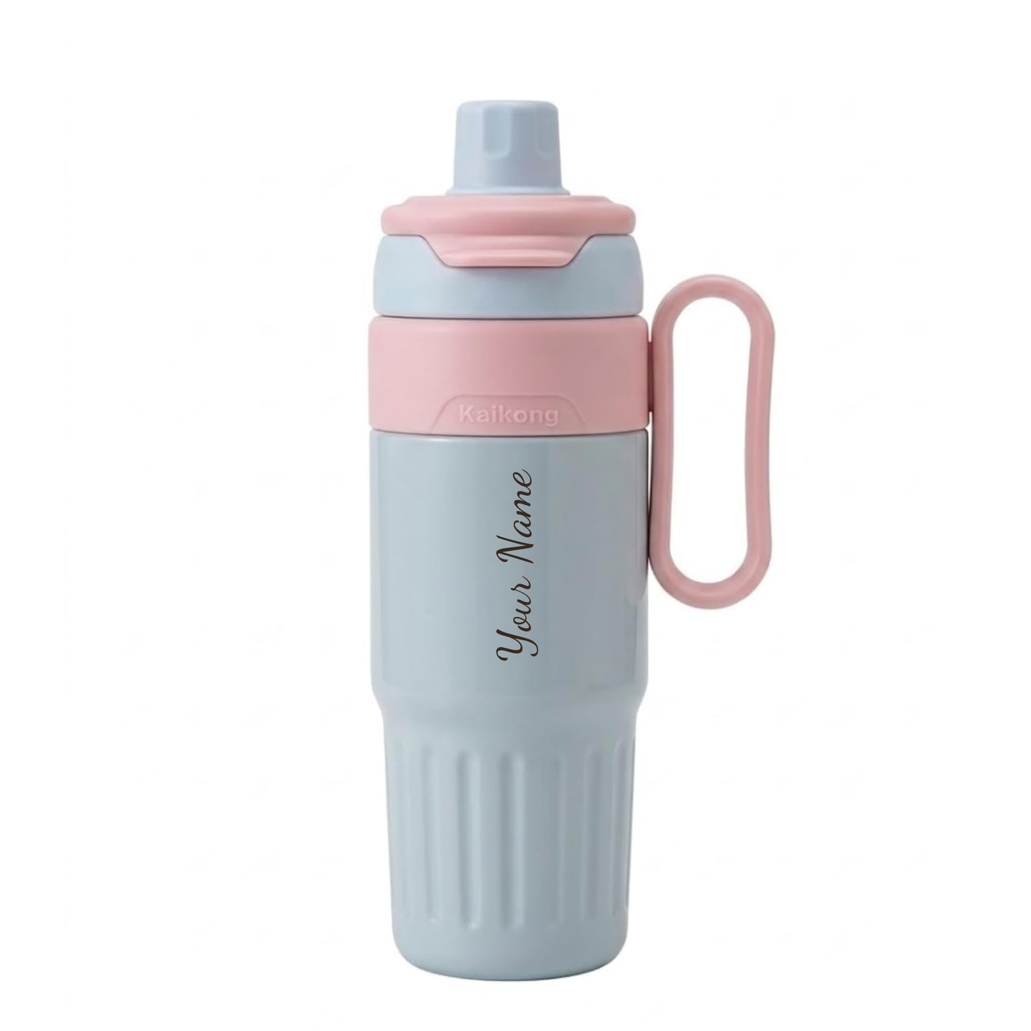 Personalized 750ml Thermos Flask with Name, Stainless Steel Insulated Bottle with Handle & Straw, Leakproof Travel Coffee Bottle