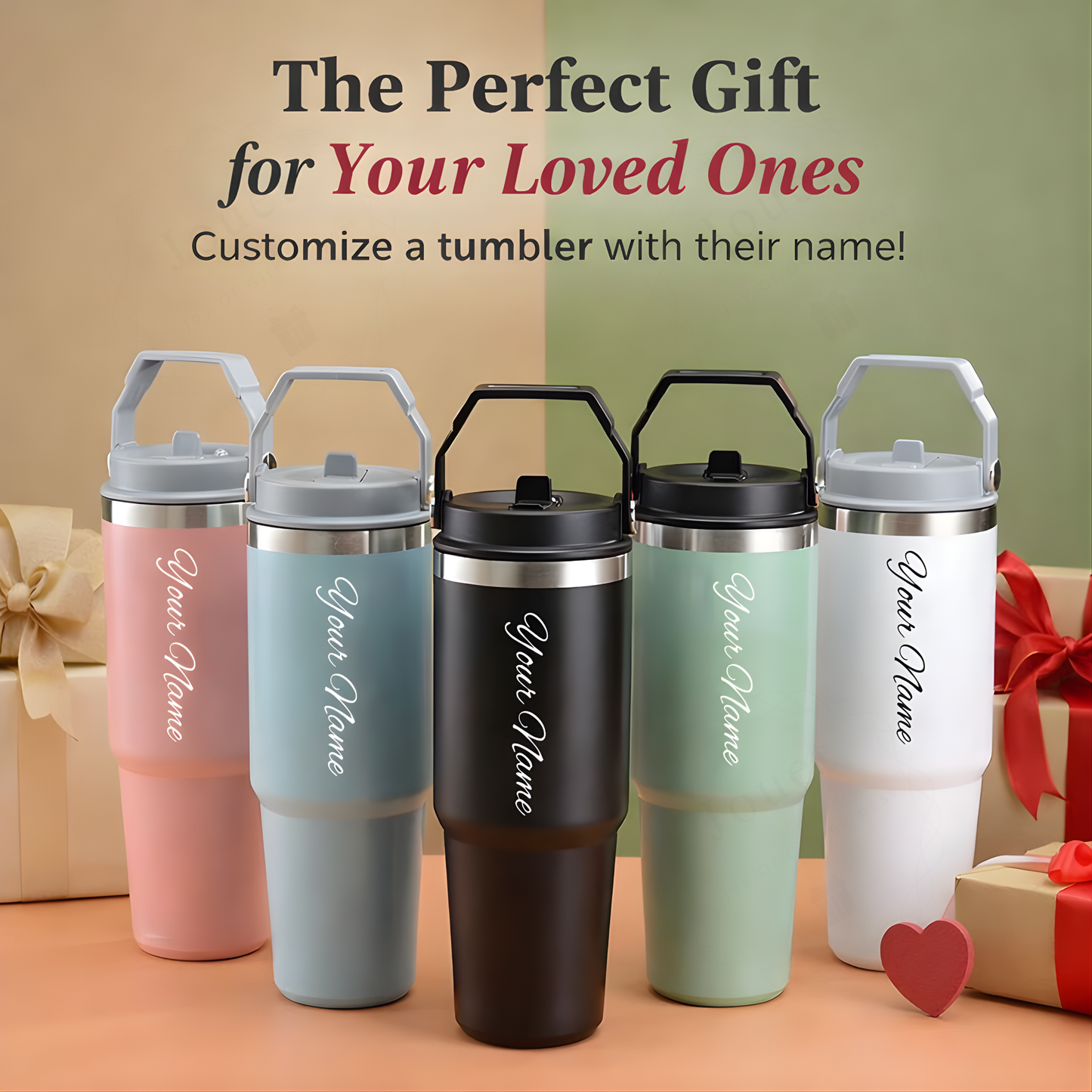 Custom Name Engraved Insulated Tumbler – 900ml Stainless Steel Travel Mug