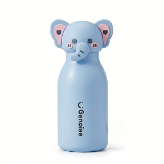 450ml Kids Stainless Steel Straw Bottle with Cute Animal Character Lid