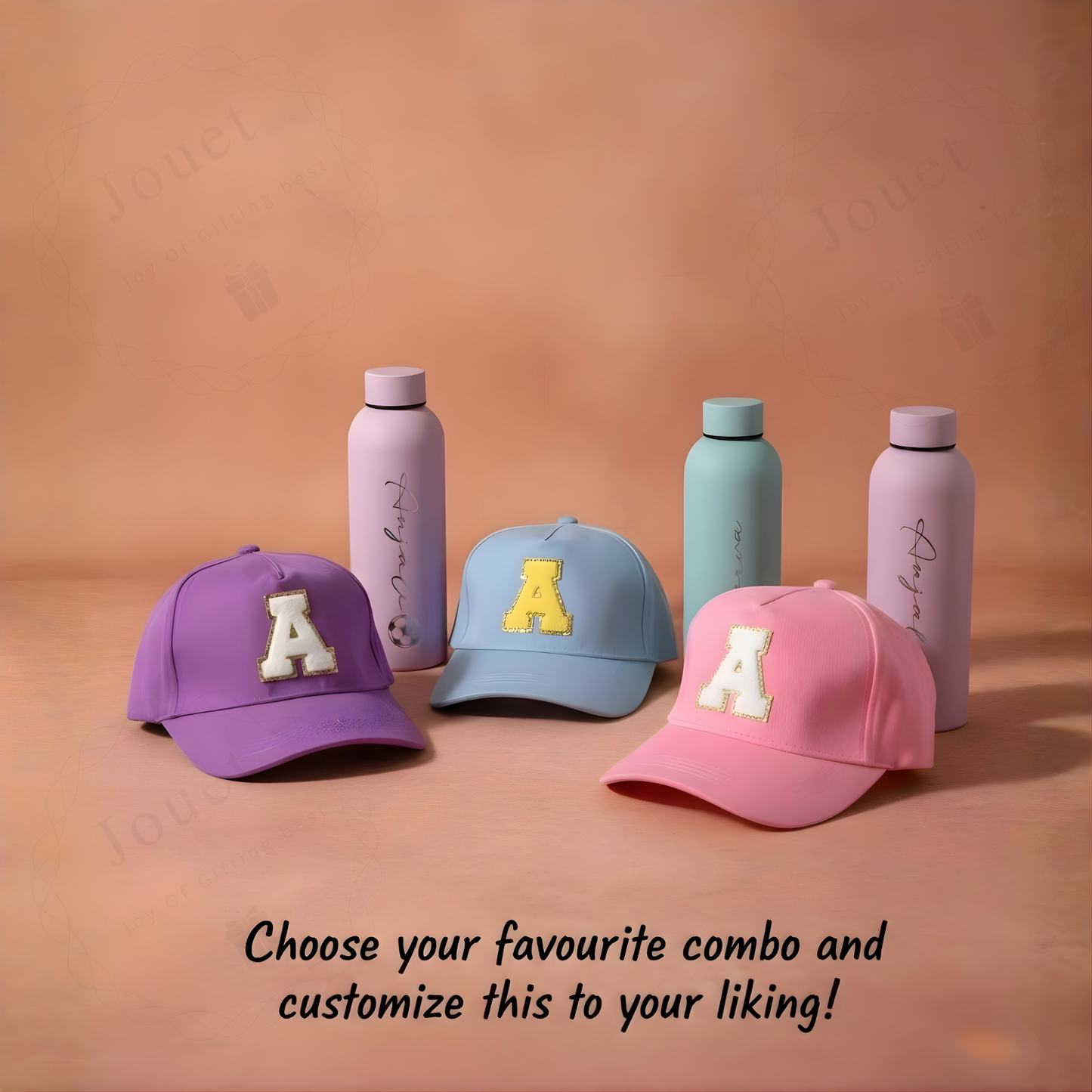 Personalized Stainless Steel Water Bottle 500ml with Custom Name Cap, Leakproof Reusable Bottle for School, Office, Gym & Travel