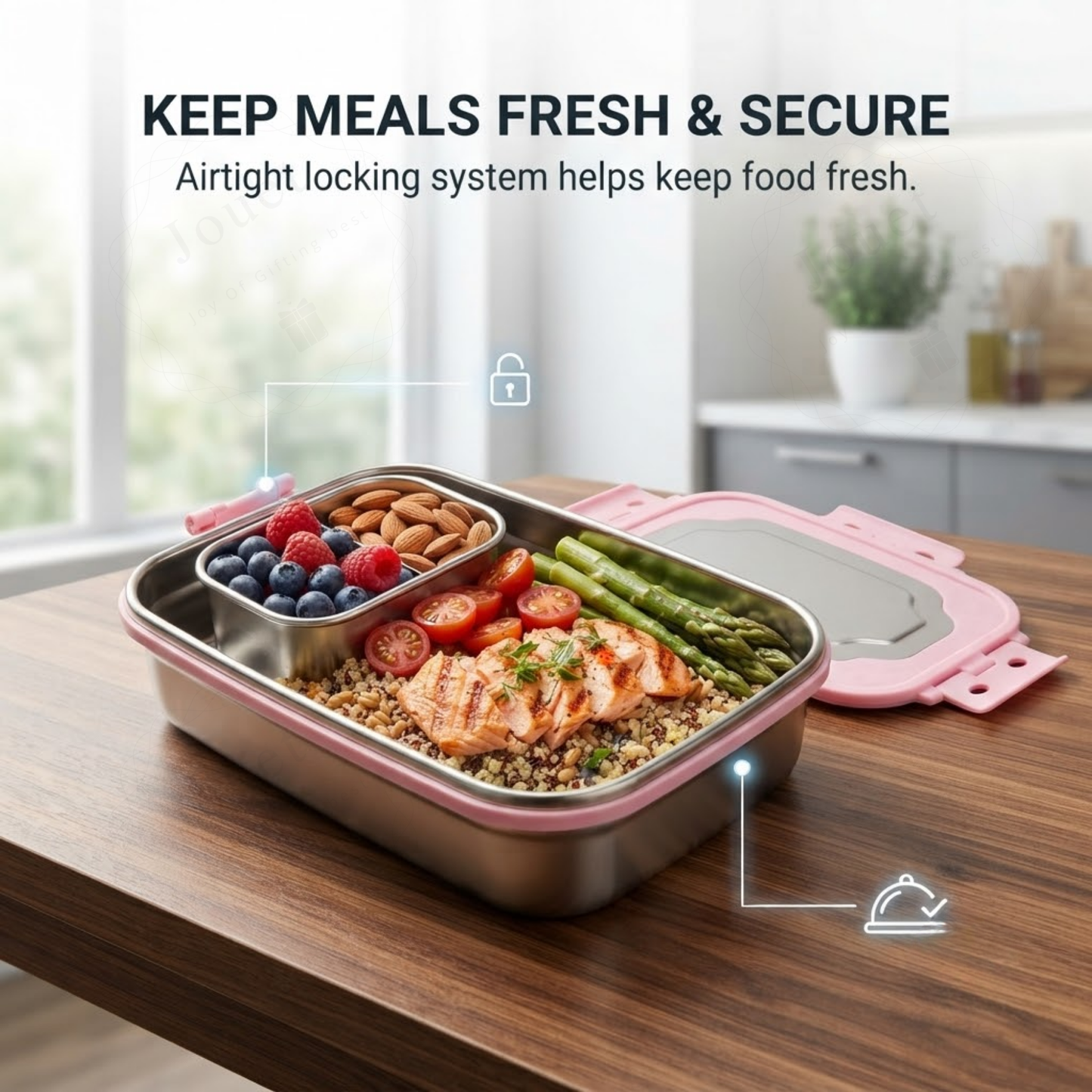 Leakproof Stainless Steel Lunch Box with Airtight Inner Container