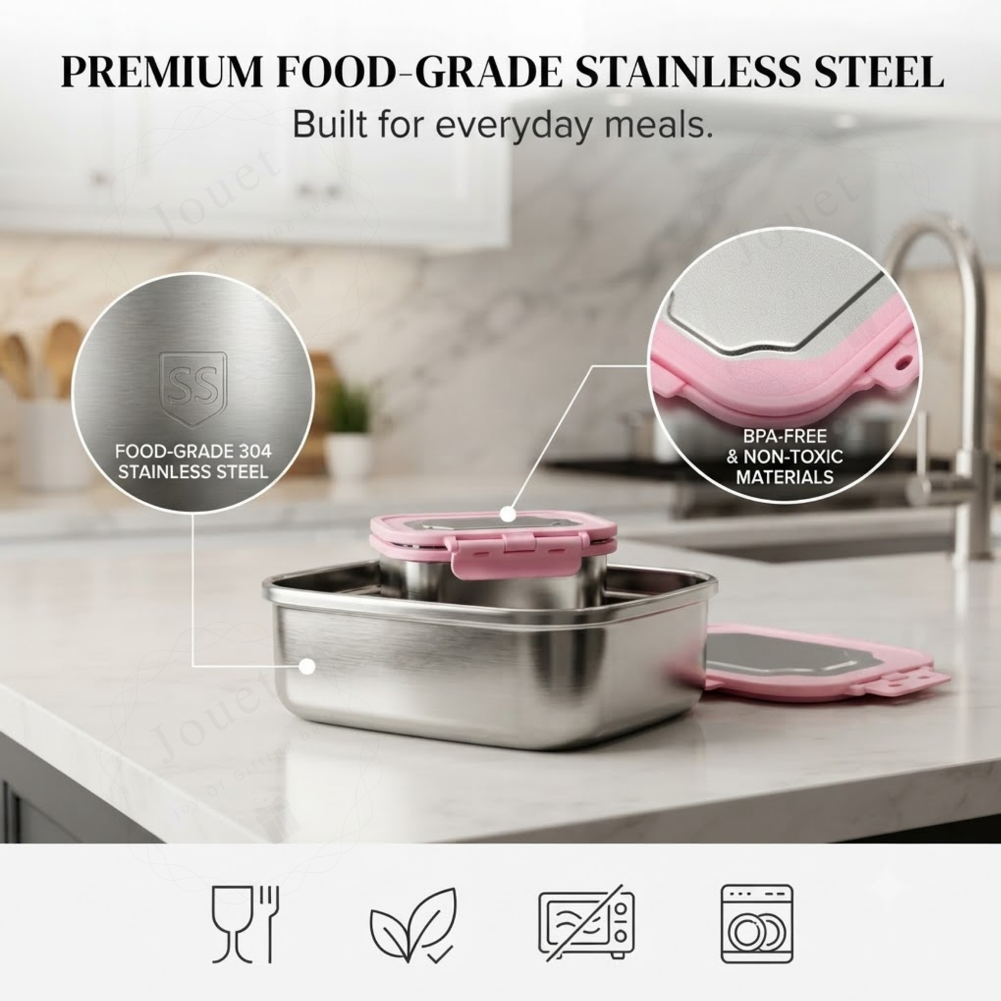Leakproof Stainless Steel Lunch Box with Airtight Inner Container