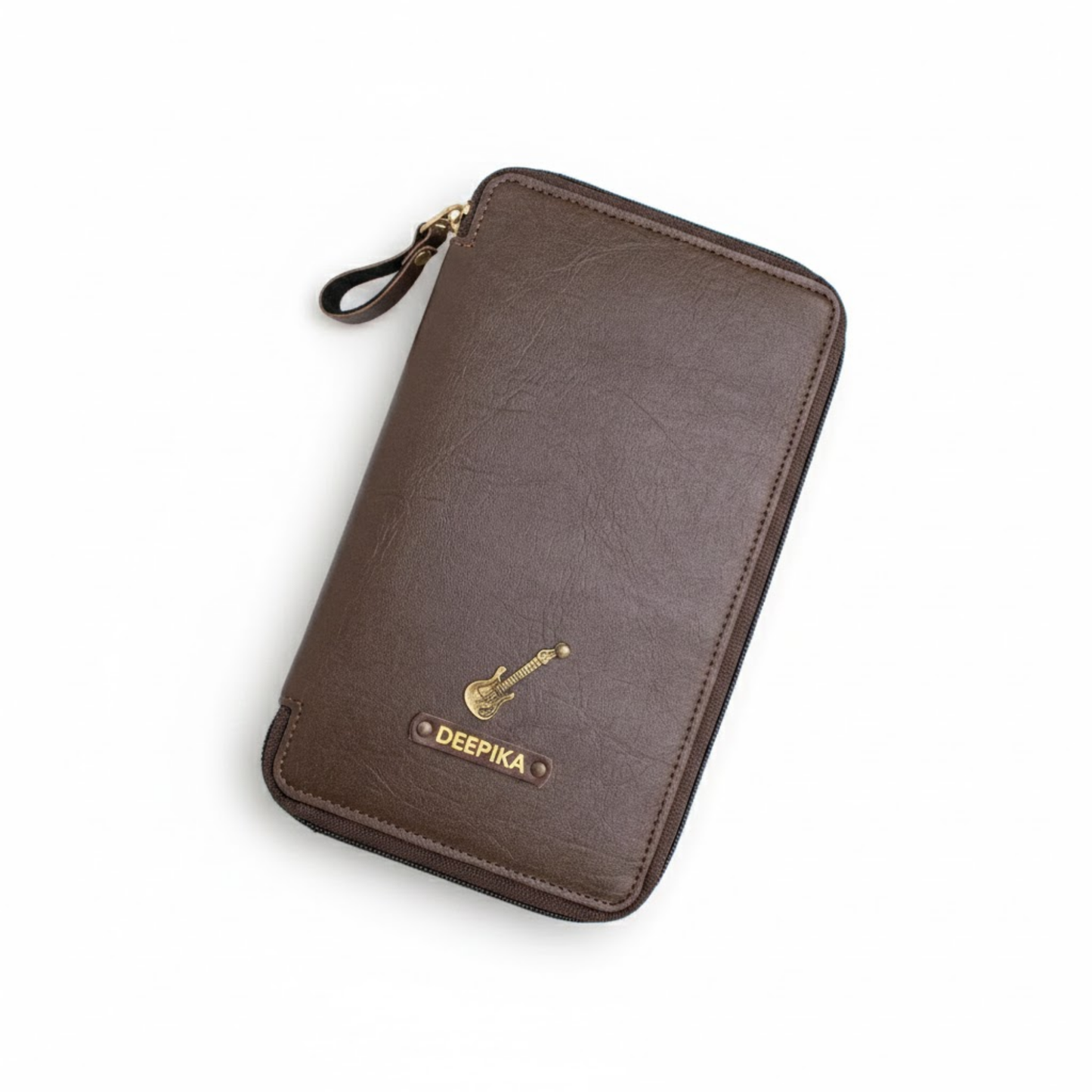 Personalized Travel Wallet with Passport Holder, Synthetic Leather Organizer with Card Slots & Currency Compartment, 13.5 x 22.3 cm