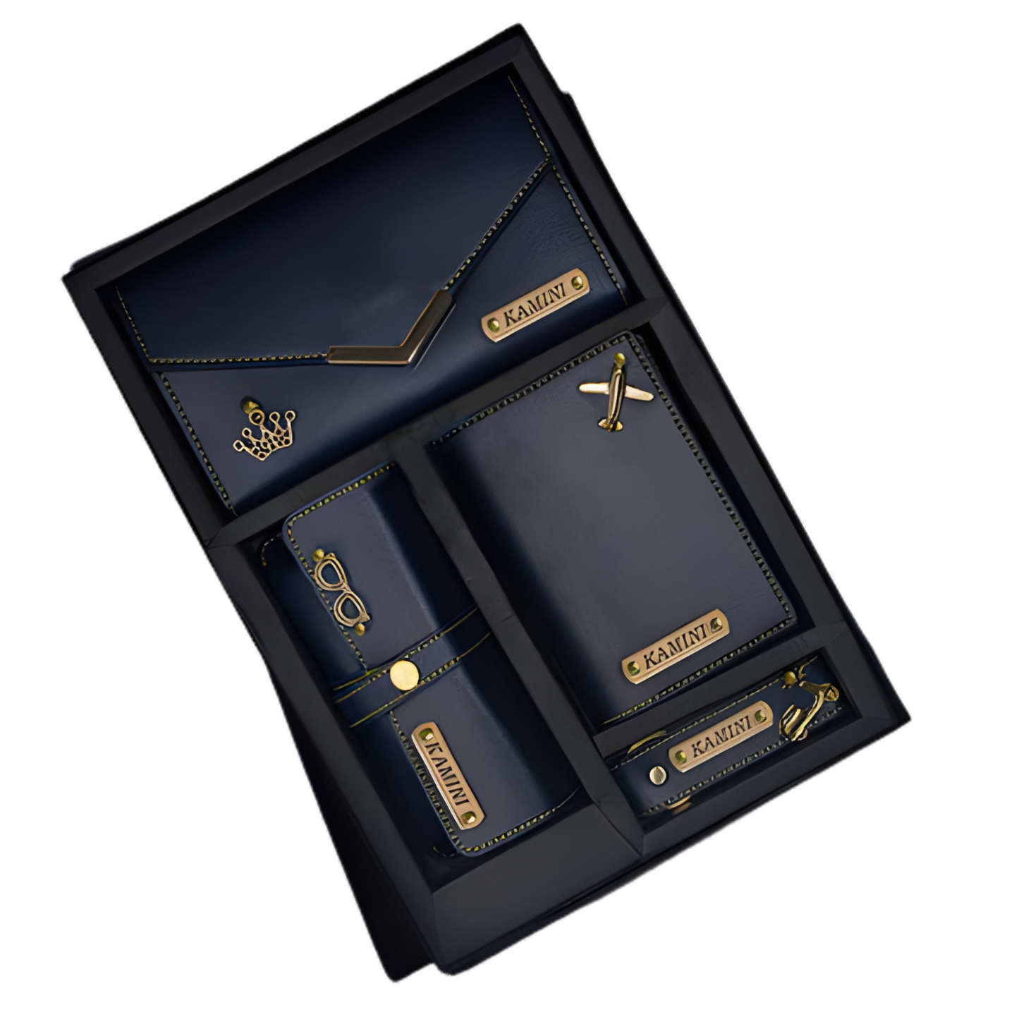 Personalized Leather Travel Gift Set for Women with Wallet, Passport Cover & Keychain, Custom Name Engraved Charm Gift