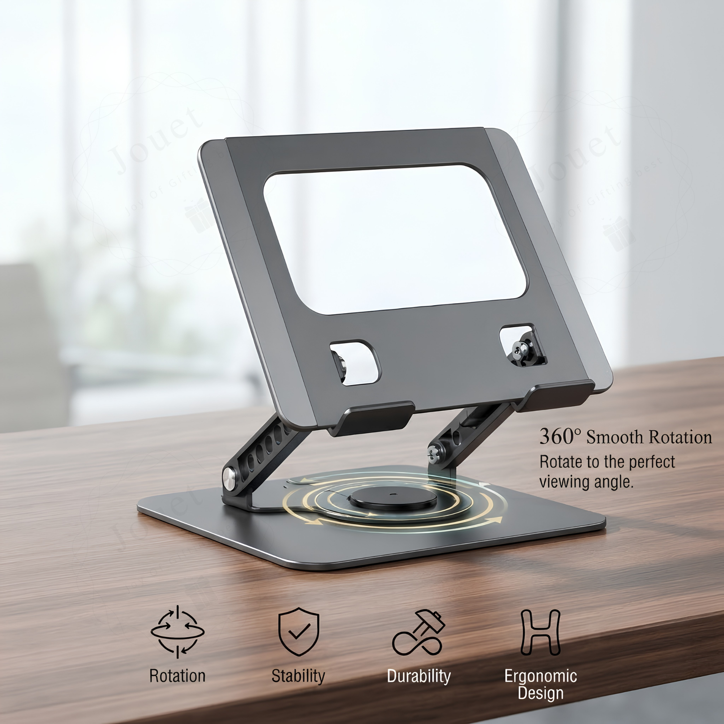 360° Rotating Adjustable Laptop Stand | Aluminum Ergonomic Stand for 10–17.3" Laptops & Tablets