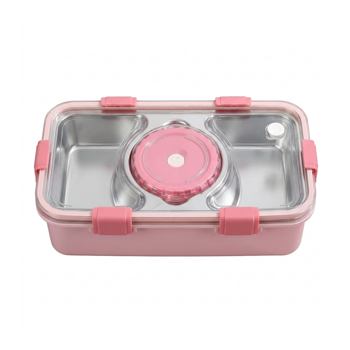 Insulated Stainless Steel Lunch Box with 3 Compartments & Steel Cutlery