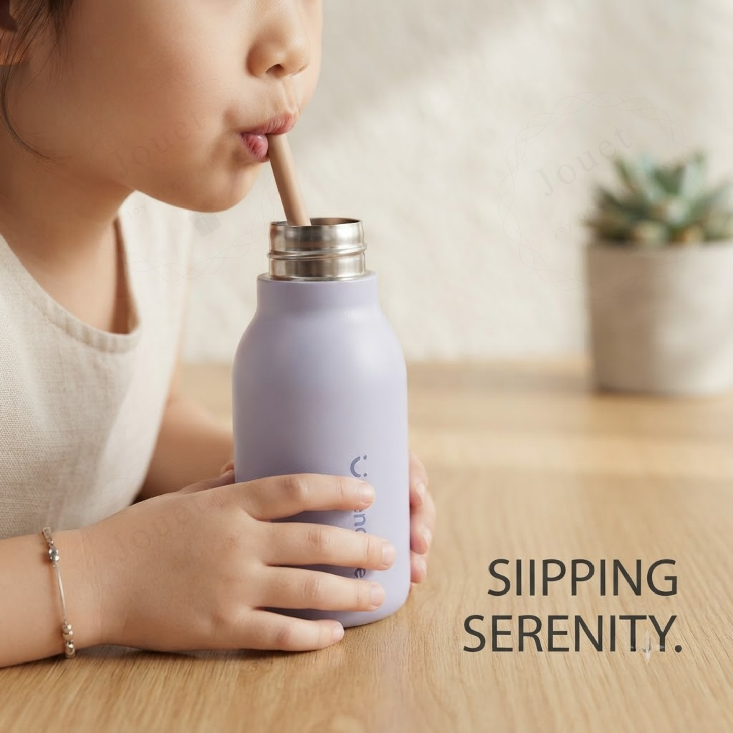 450ml Kids Stainless Steel Straw Bottle with Cute Animal Character Lid