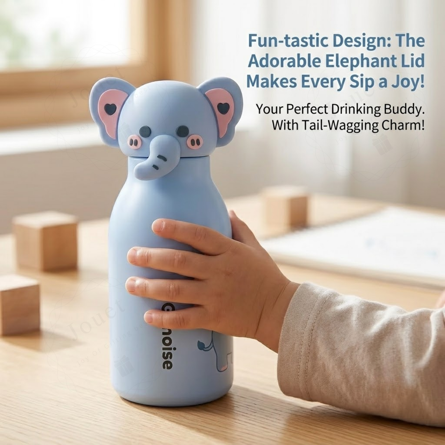450ml Kids Stainless Steel Straw Bottle with Cute Animal Character Lid