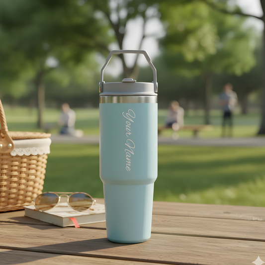 Custom Name Engraved Insulated Tumbler – 900ml Stainless Steel Travel Mug