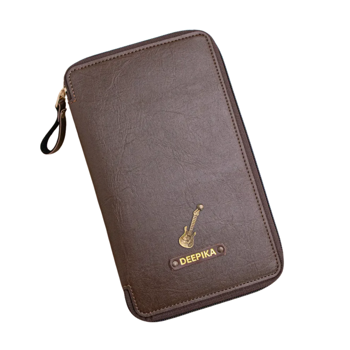 Personalized Travel Wallet with Passport Holder, Synthetic Leather Organizer with Card Slots & Currency Compartment, 13.5 x 22.3 cm