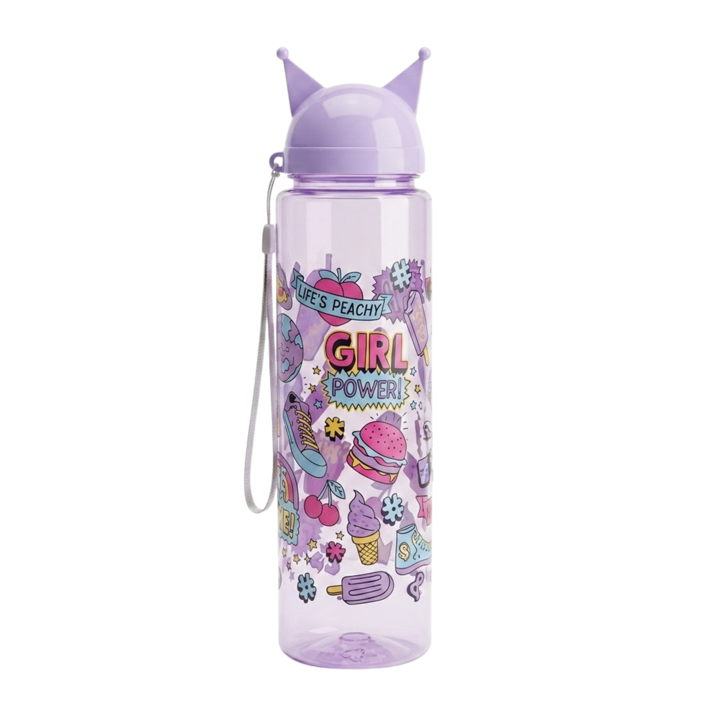 900ml Kids Leakproof Water Bottle with Crown Cap & Carry Strap – BPA-Free Plastic Sipper