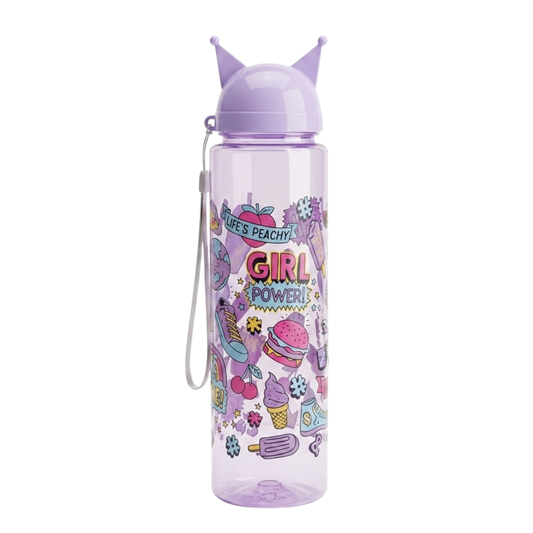 900ml Kids Leakproof Water Bottle with Crown Cap & Carry Strap – BPA-Free Plastic Sipper