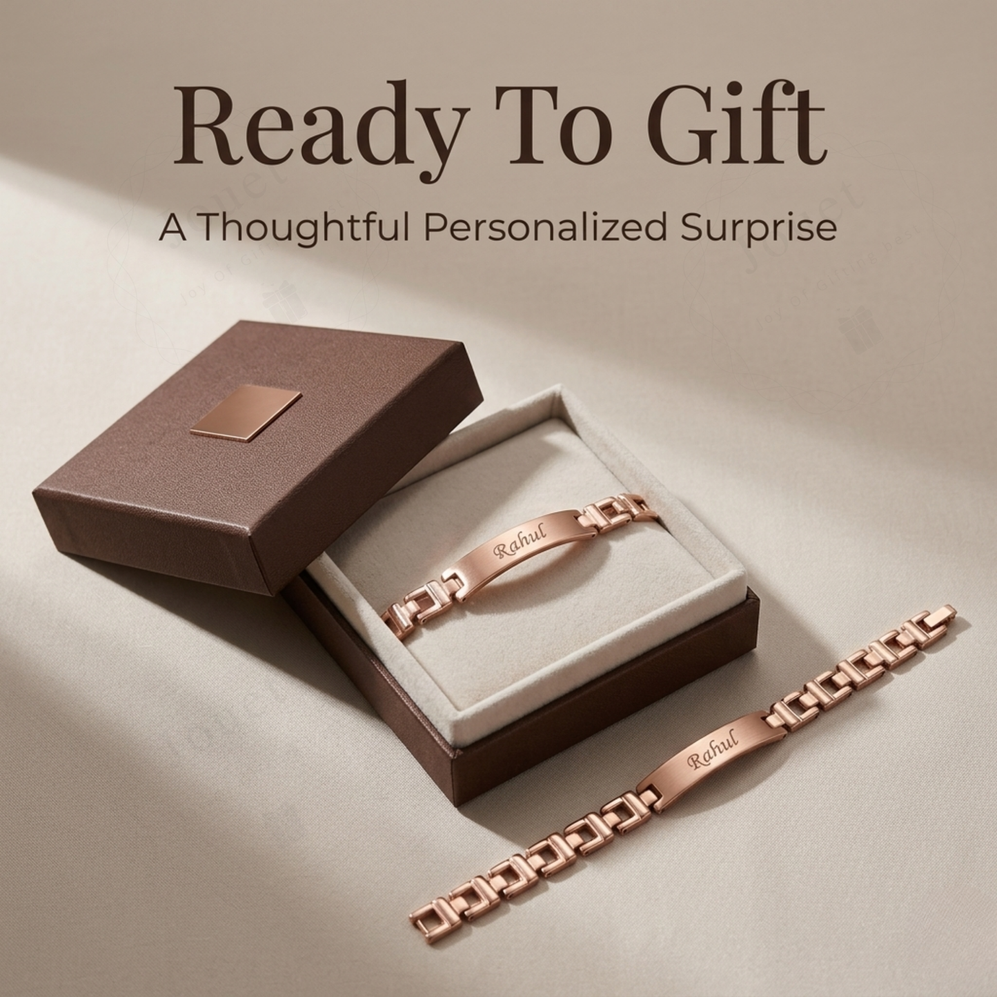 Personalized Brass ID Bar Bracelet with Engraved Name, Adjustable Chain, High Gloss Finish, Custom Unisex Jewelry Gift