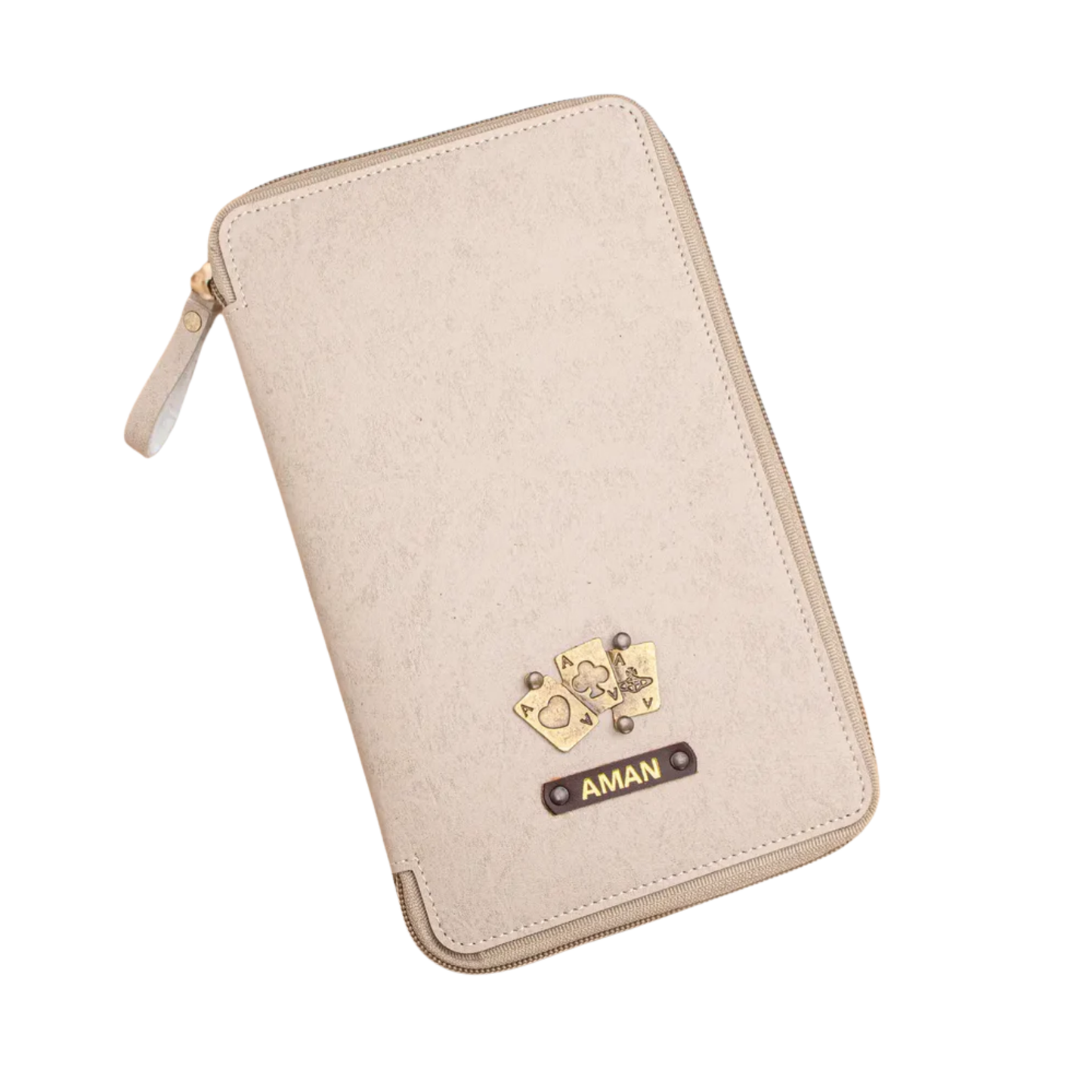 Personalized Travel Wallet with Passport Holder, Synthetic Leather Organizer with Card Slots & Currency Compartment, 13.5 x 22.3 cm
