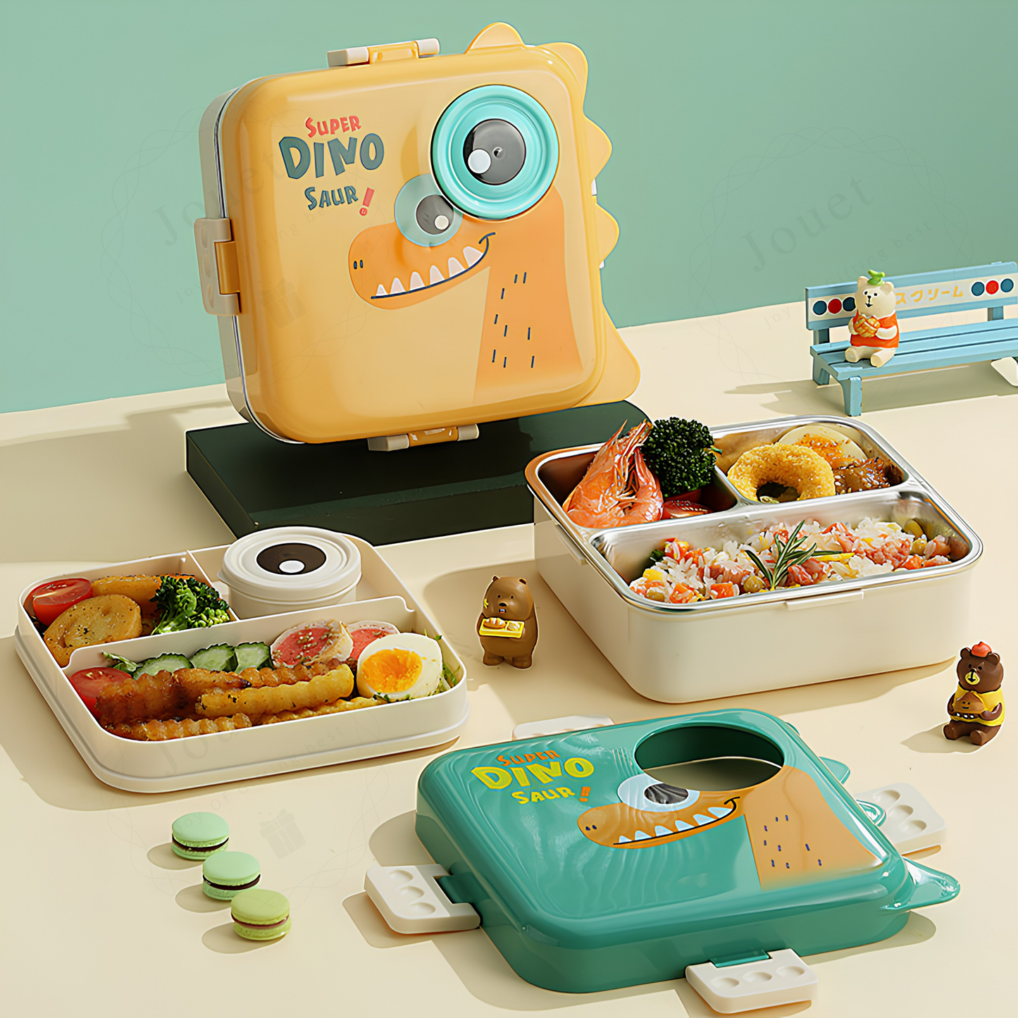 1120ml BPA-Free Kids Lunch Box with 2 Compartments & Spoon