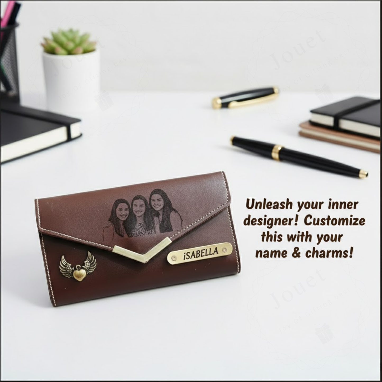 Personalized His & Hers Wallet Set with Photo Engraving, Custom Name Wallets for Couples