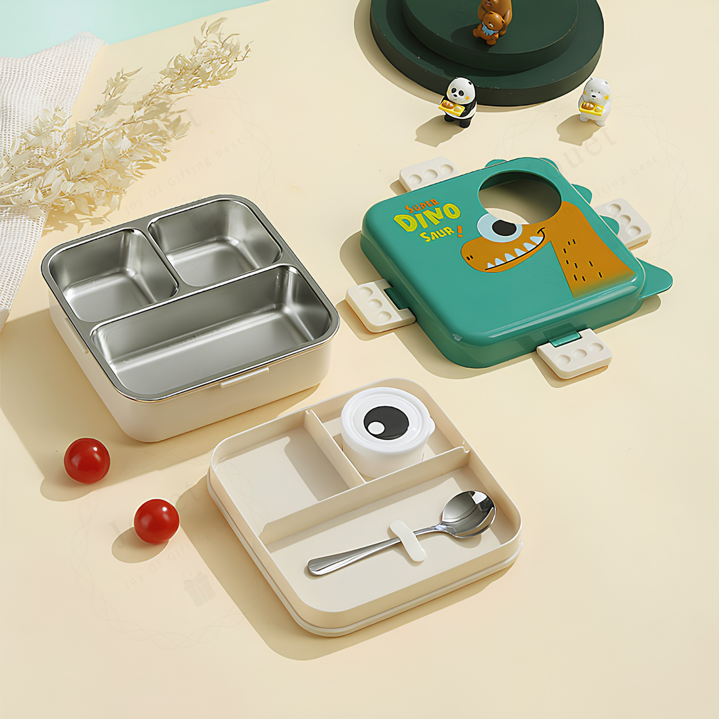 1120ml BPA-Free Kids Lunch Box with 2 Compartments & Spoon