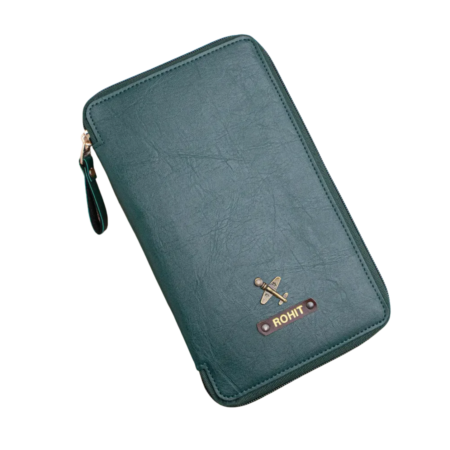 Personalized Travel Wallet with Passport Holder, Synthetic Leather Organizer with Card Slots & Currency Compartment, 13.5 x 22.3 cm